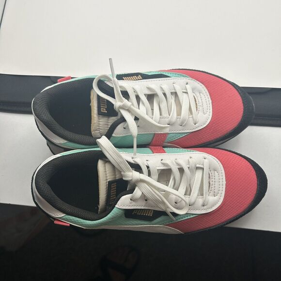 PUMA Youth 7 C Future Rider Spring Shoes Black/Pink/Teal 381962-01 kids - Picture 5 of 5